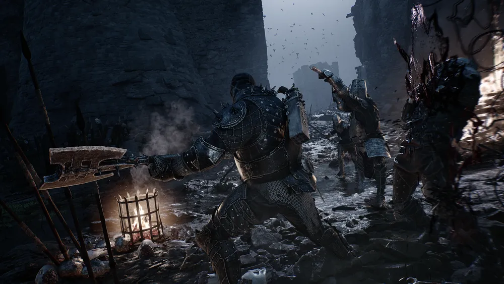 Mortal Shell 2 armored Shell fighting cursed soldiers