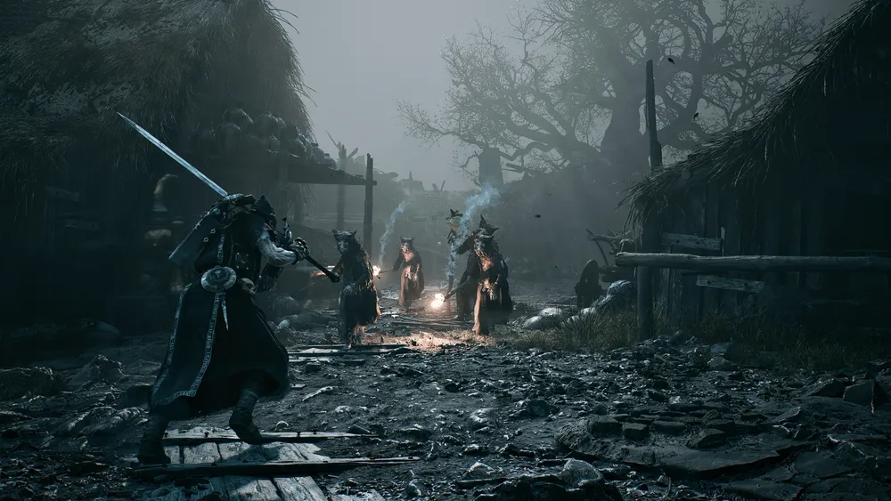 Mortal Shell 2 Mushroom Village fight against torch-bearing cultists